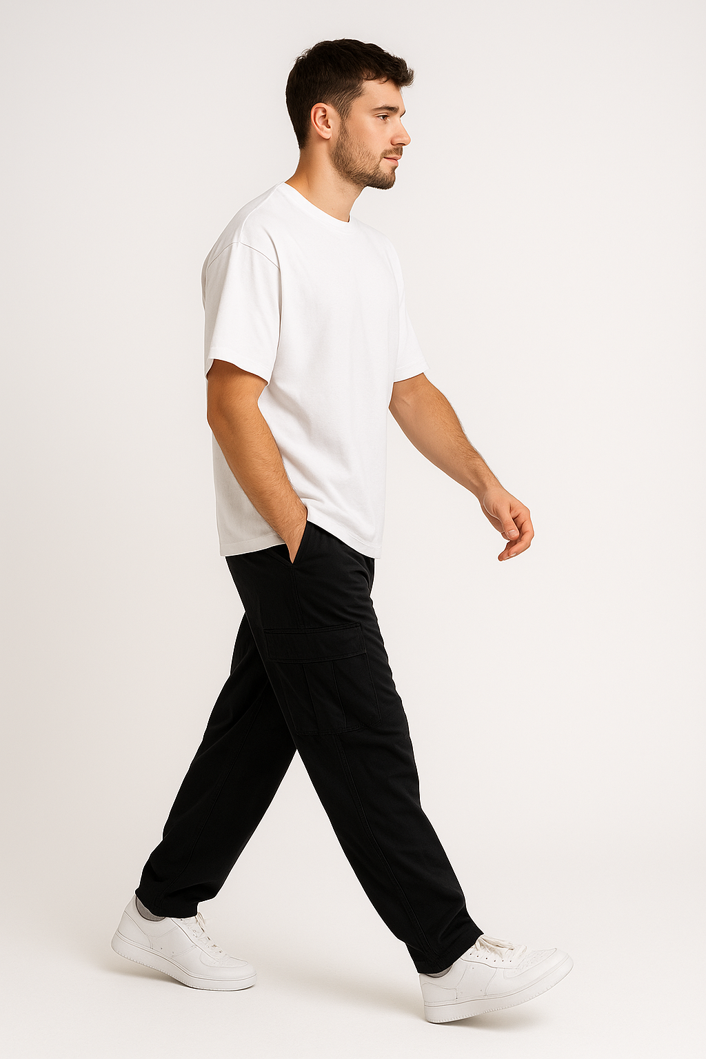 CARGO BLACK JEANS