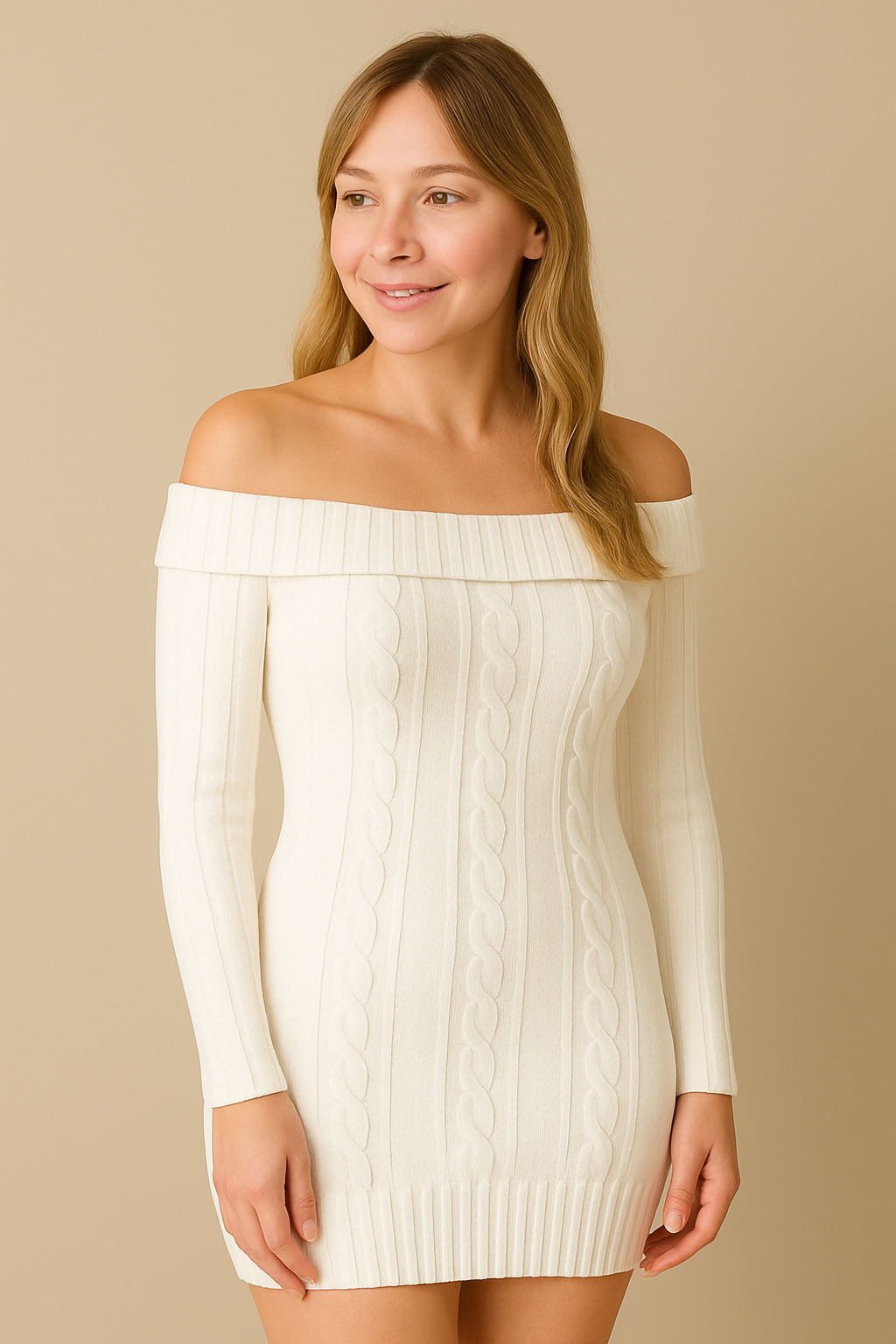 CREAM WHISPER KLEID